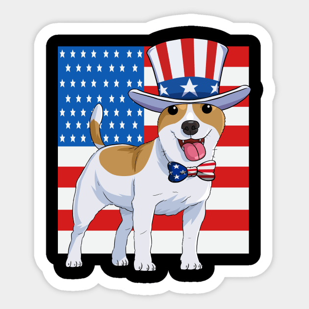 Jack Russell Terrier 4th Of July Sticker by Noseking